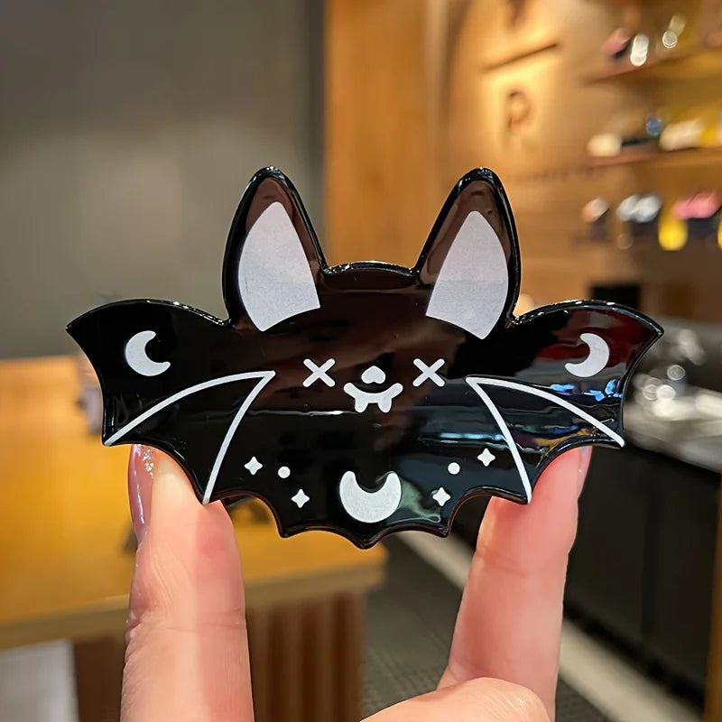 Cute Halloween funny hair accessories |  Cartoon Animal Ponytail Holder with Playful Moon & Star Design | Perfect for Halloween