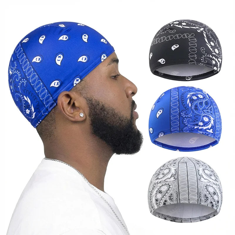 3PCS/LOT New paisley Wave Caps Thick Silky Breathable Dome Elastic Mesh Wig Cap Men Outdoor Wave Caps