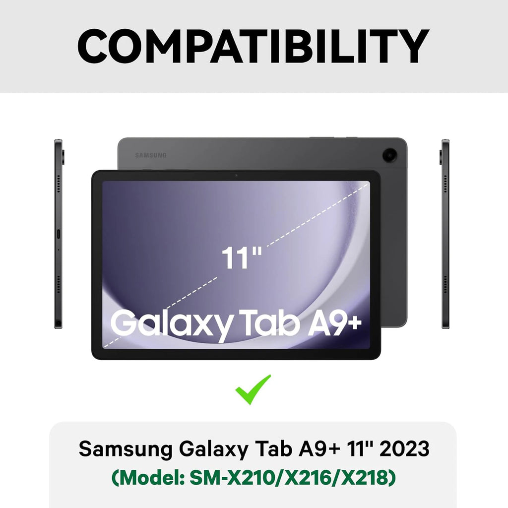 For Samsung Galaxy Tab A9 Plus 11 inch Case, Keyboard Case for Samsung Galaxy Tab A9+ 11 inch SM-X210/X216/X218