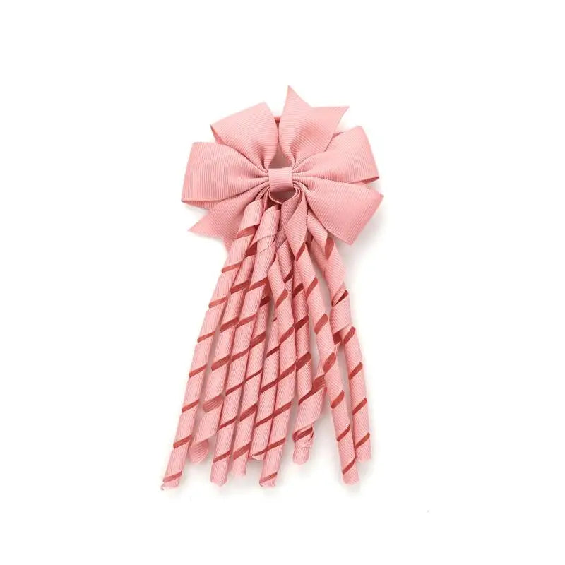 European And American Children's Hair Accessories Cheerleading Stage Streamers Curling Tassel Swallowtail Bow Rubber Band Hair
