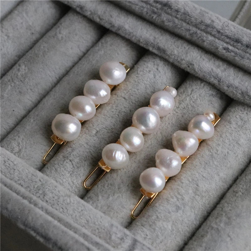 Hair Accessories for Girls Women Hairpins Clips Natural Baroque Freshwater Pearl Elegant Sweet Bridal Ornaments Wedding Gift