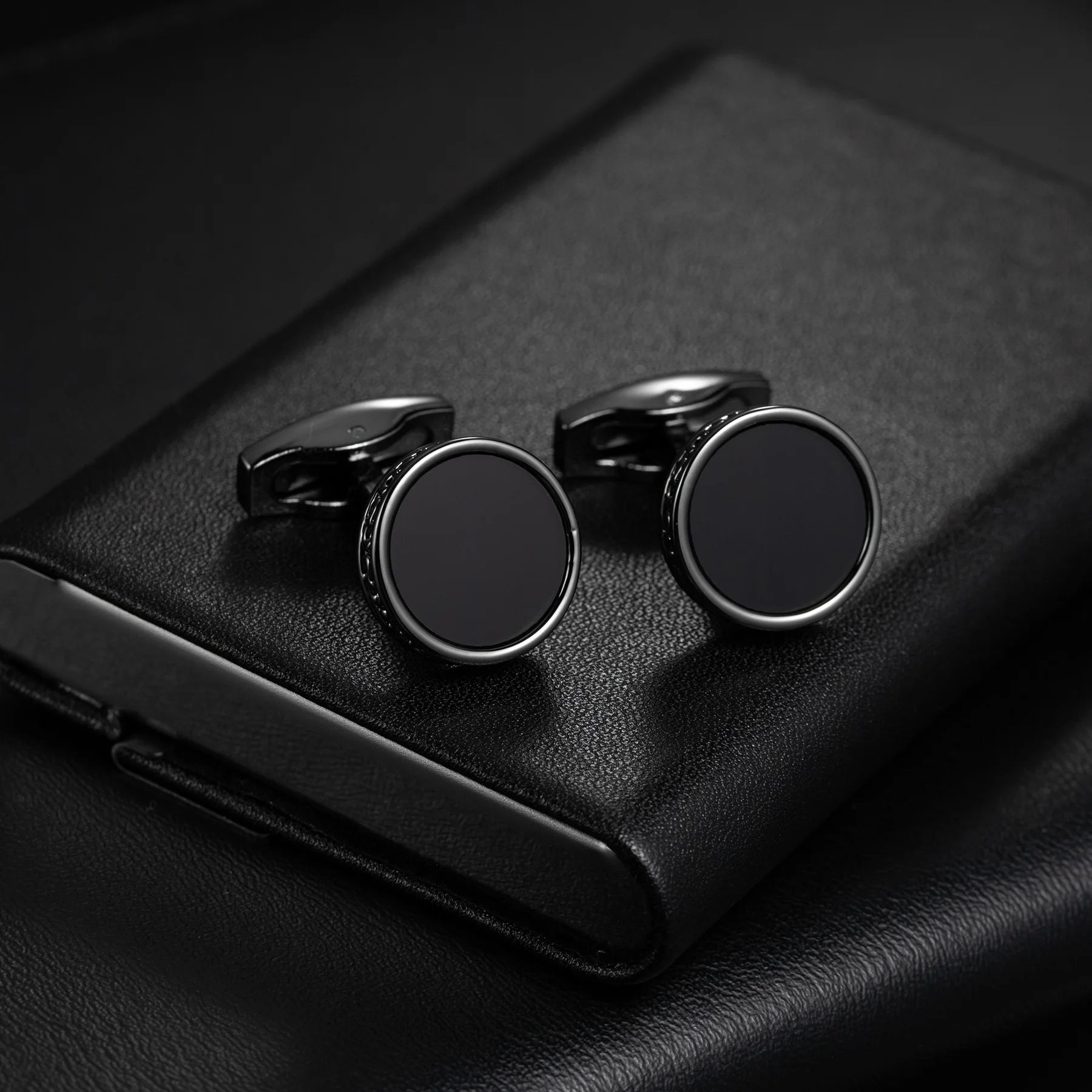 Round Cufflinks Mens For Business Shirt Wedding Party Men Cufflink Solid Cloth Rectangle Stripe Cuff links Accessories Wholesale