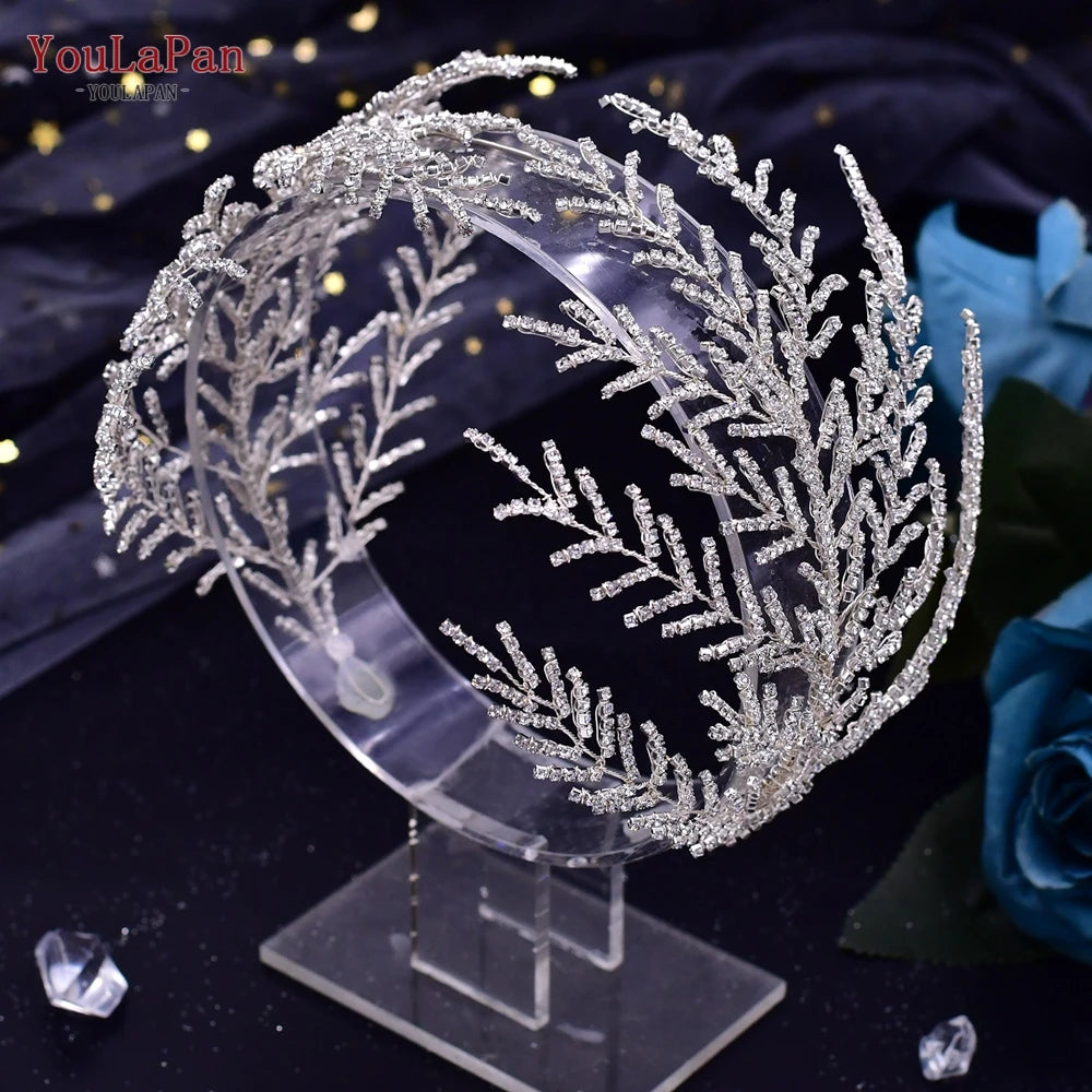YouLaPan HP496 Rhinestone Bridal Headband Luxury Bridal Hair Accessories Woman Headpiece Wedding Hair Accessories Bride Tiara