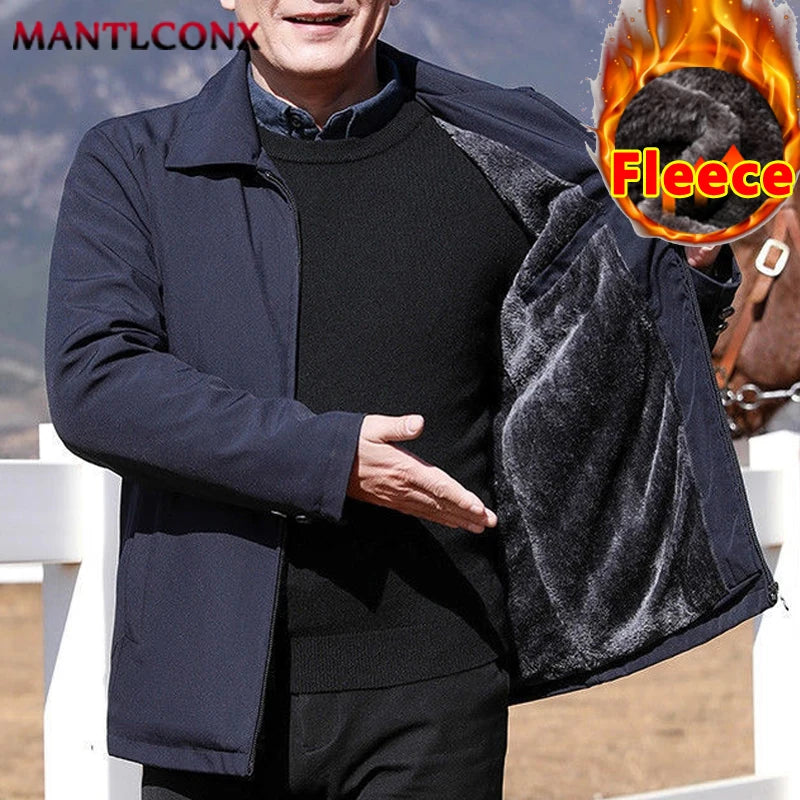 Thick Fleece Jacket Men Windproof Men's Winter Coat Blazer Autumn Winter Warm Men's Jacket Windbreak Casual Business Coat L-3XL