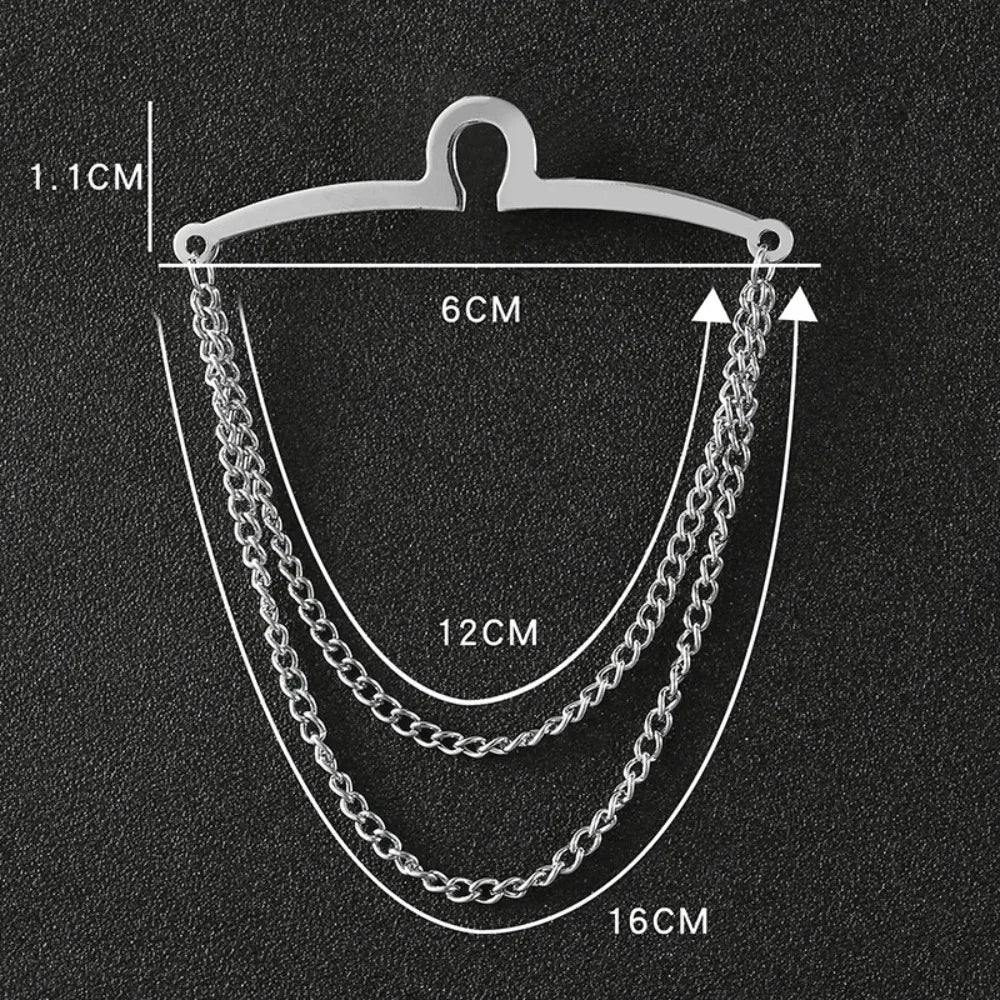 Vintage Men Tie Clip Shirt Chain Buckle U-Shaped Tie Clips Chain Jewelry Business Banquet Wedding Formal Tie Necktie Accessories