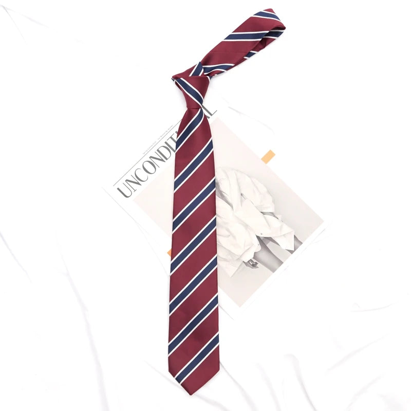 Women Men College Fashion Neck Tie Girls Japanese Style for Jk Uniform Cute Necktie Striped Uniform School Clothes Accessories