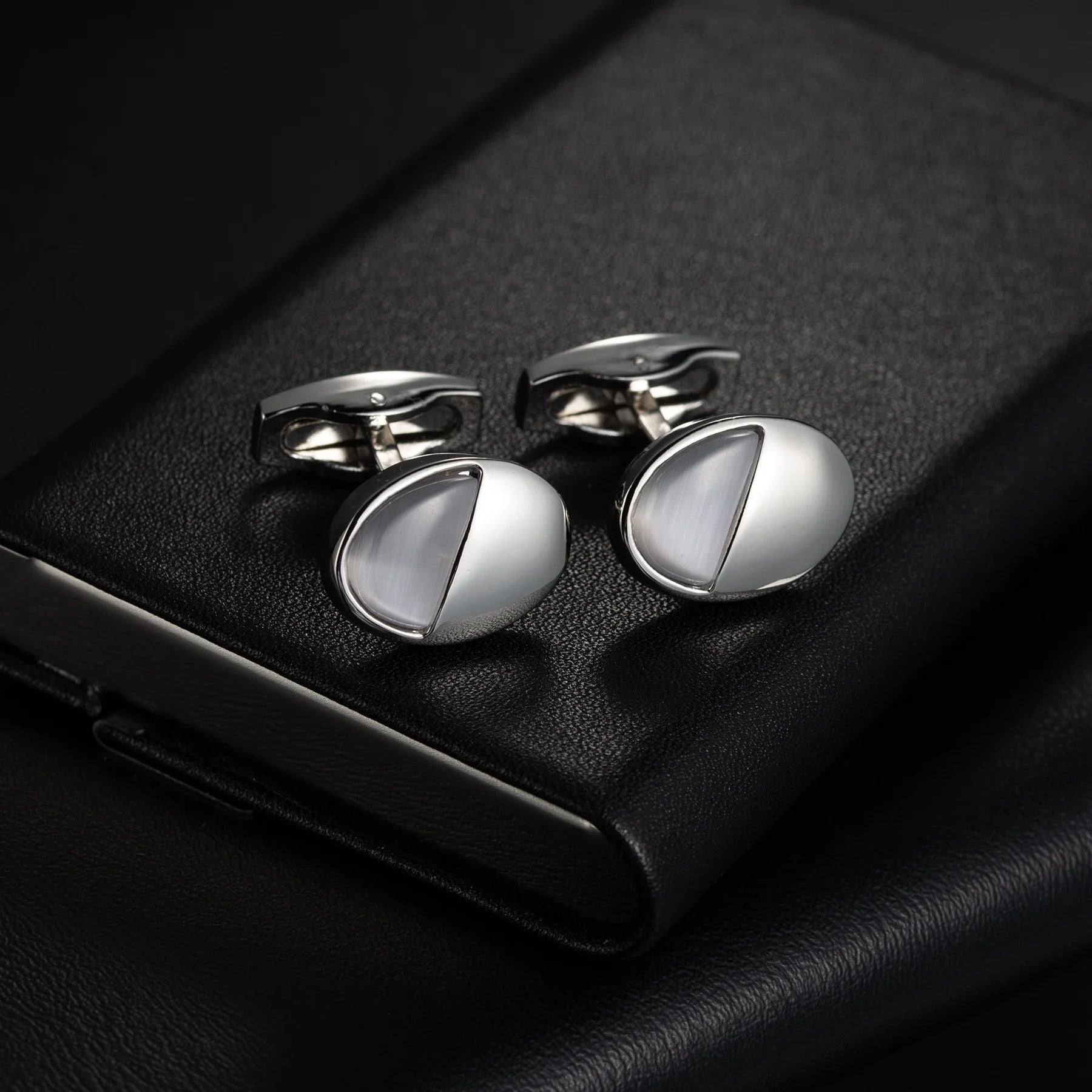 Round Cufflinks Mens For Business Shirt Wedding Party Men Cufflink Solid Cloth Rectangle Stripe Cuff links Accessories Wholesale