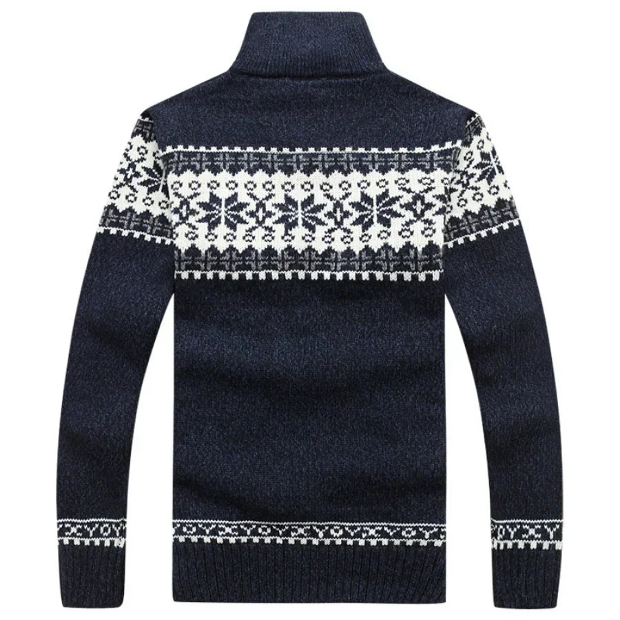 2026 Men's Warm Knitted Jackets Thick Long Sleeve Warm Sweater Coat Printted Casual Cardigan Male Jackets Cardigan Plus Size 5XL