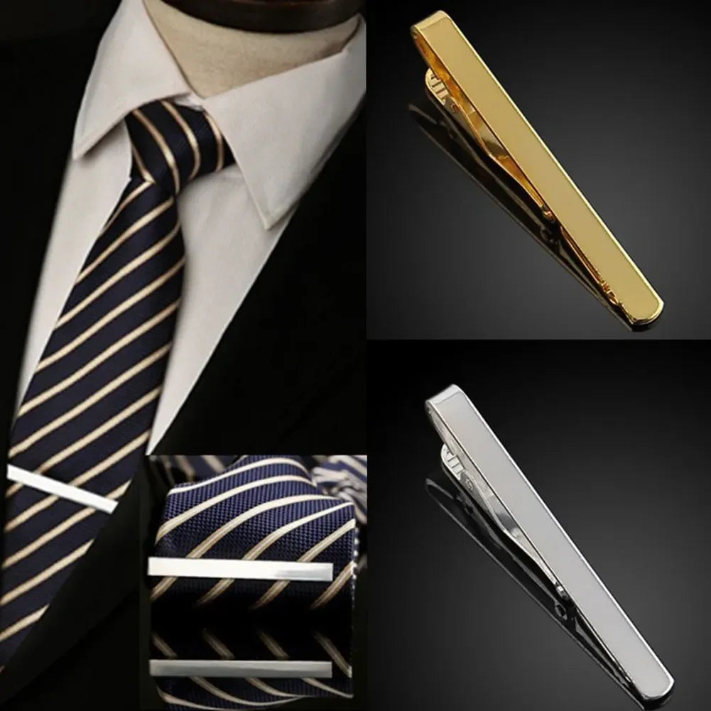 1PCS Tie Clips For Men Fashion Simple Bar Clasp Necktie Accessories Clasp Tie Pin Daily Business Wedding Ceremony Tie Clip Pin