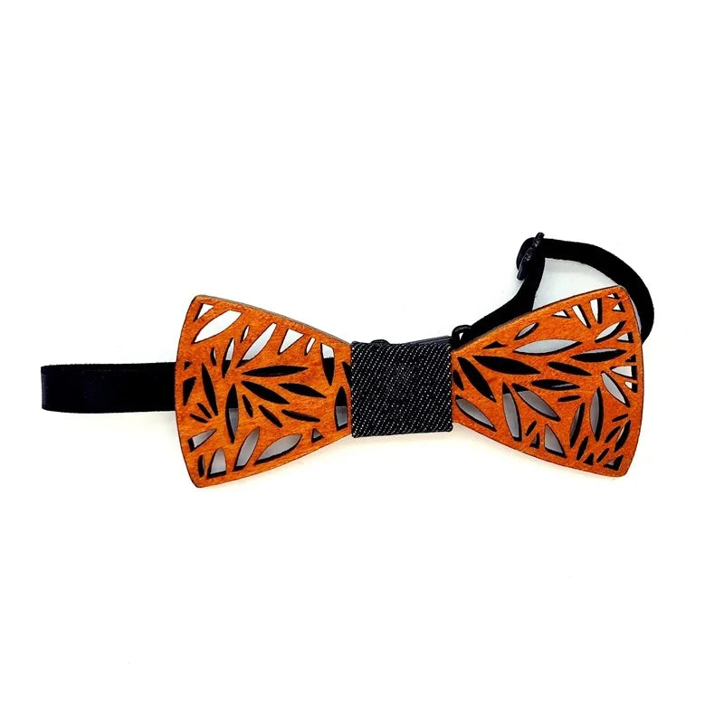 Fashion Wooden Bow Tie For Men Unisex Hollow Out Carved Retro Wooden Neck Ties Adjustable Strap Vintage Bowtie Gravata Corbatas