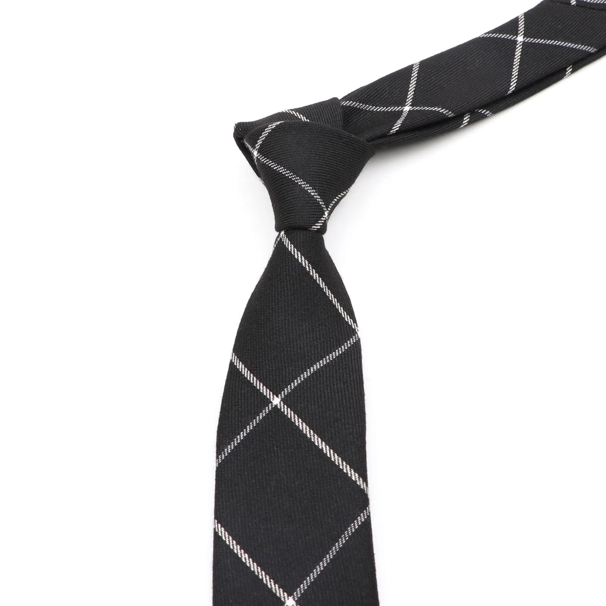 Classic Mens Solid Cotton Handmade 6cm Ties Striped Narrow Collar Slim Necktie Black Red Blue Formal Business Wedding Tie Gift