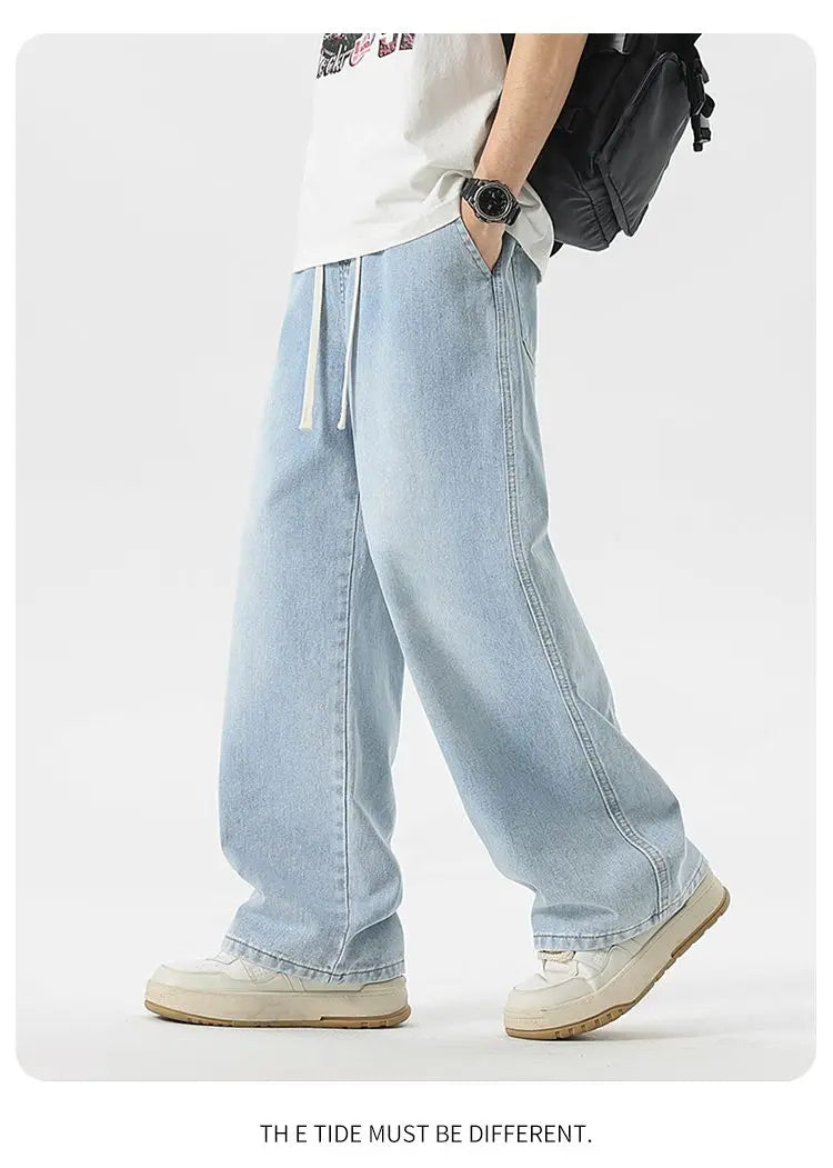 Straight Jeans 2026 New Men's Clothes Wide-leg Baggy Casual Trousers Fashion Hip-hop Loose Jeans Streetwear Male