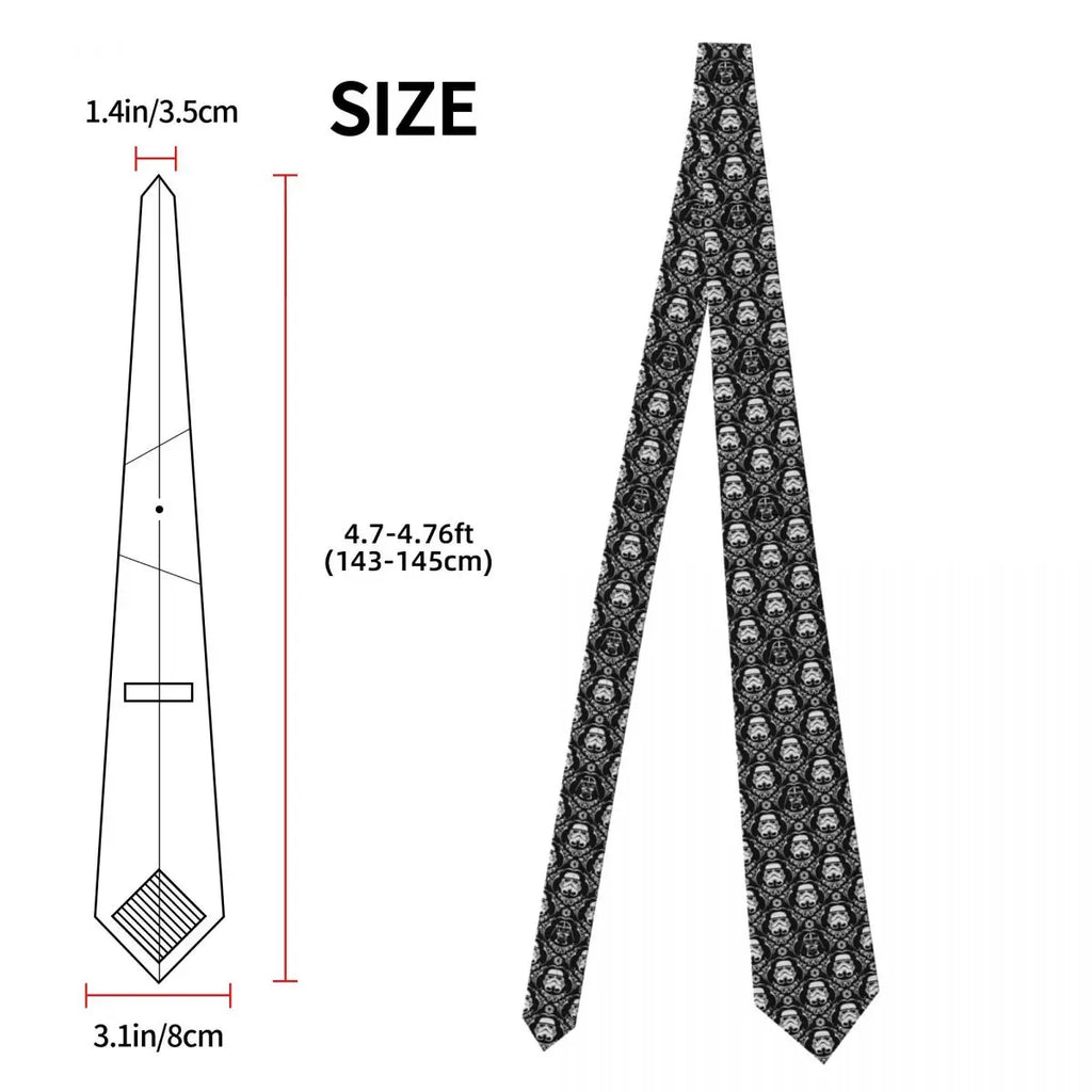 Custom M-Mandalorianed Necktie Men Printed Necktie Space Television Four Seasons Fashion Tie Necktie For Father's Day