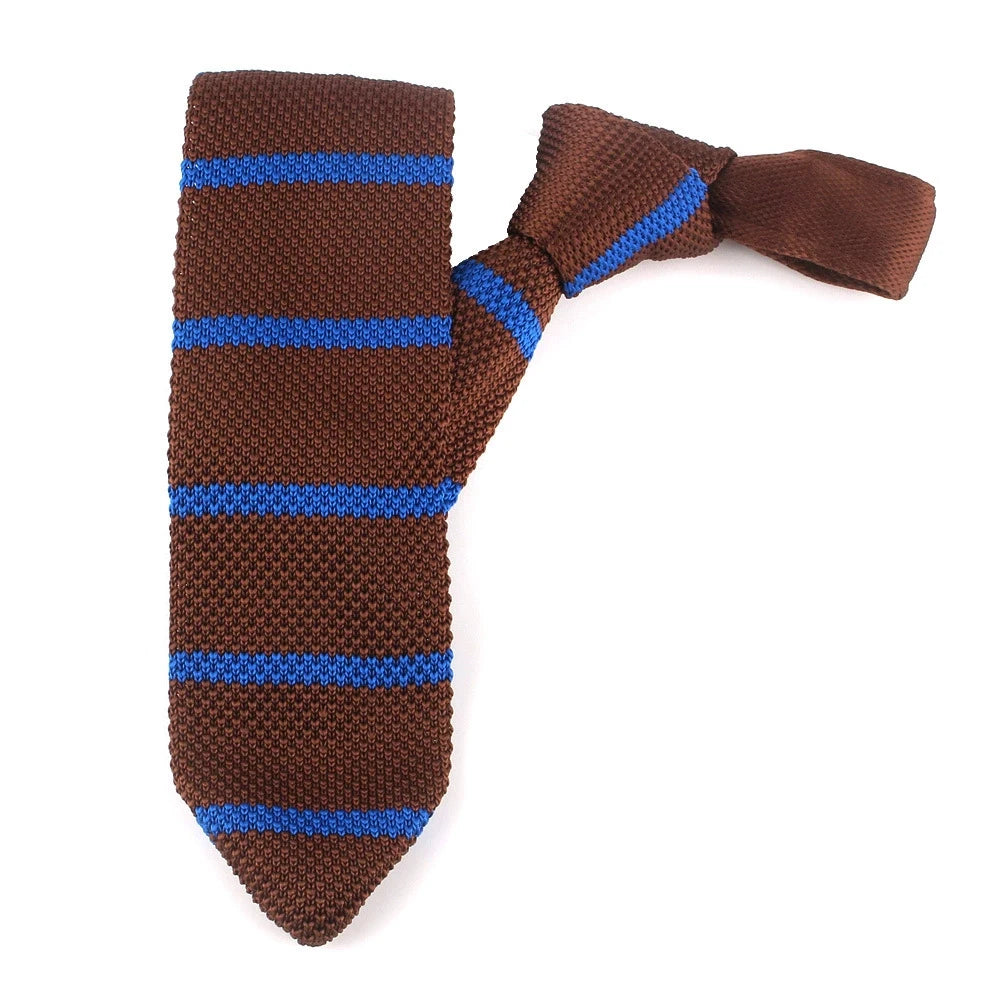 New Knit Ties Casual Skinny Necktie Boys Girls Knitted Striped Neck Tie Wedding Necktie Men