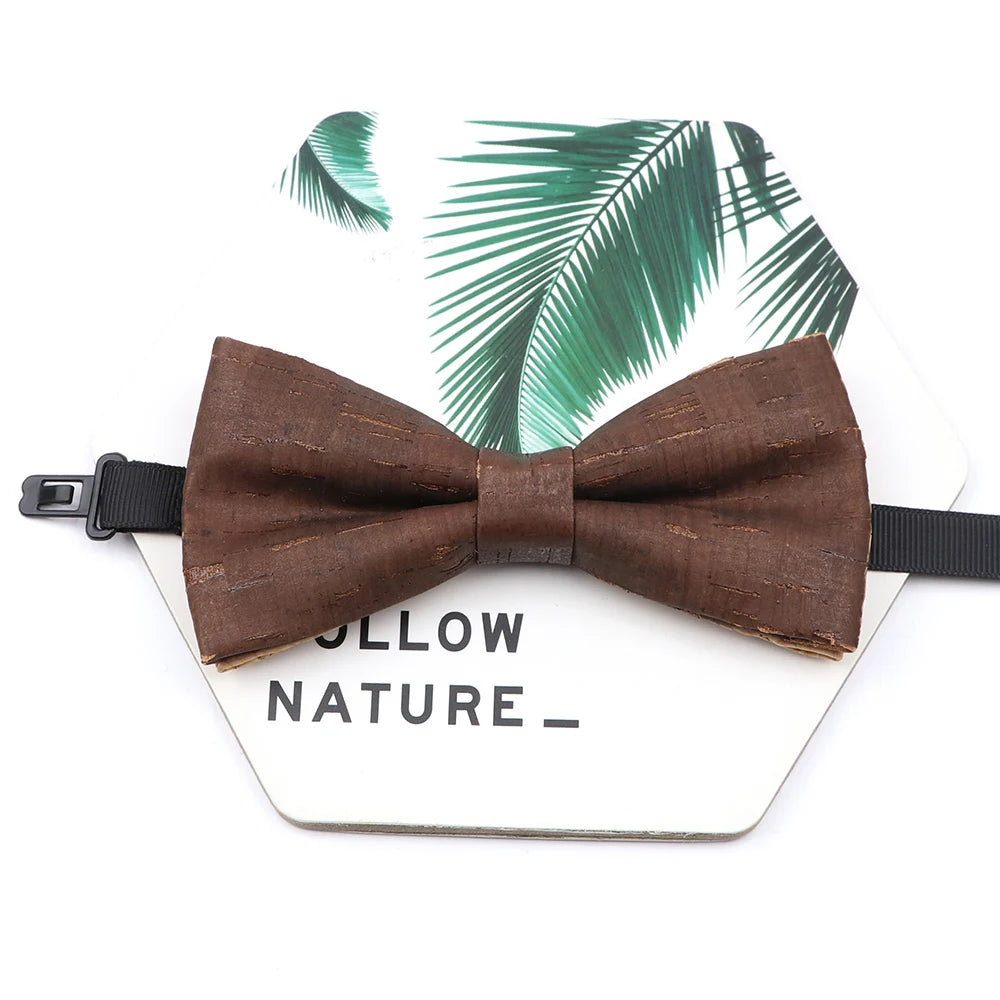 Novel Wooden Bow Tie For Man Women Cork Bowknot Retro Wood Handmade Bowties Daily Party Wedding Accessories Butterfly Wholesale