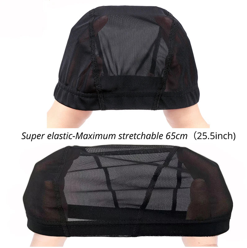 Expandable Spandex Dome Cap For Waves Mesh Perfect Fit Free Size Wig Caps With Elastic Nylon Strech Caps Weaving Caps