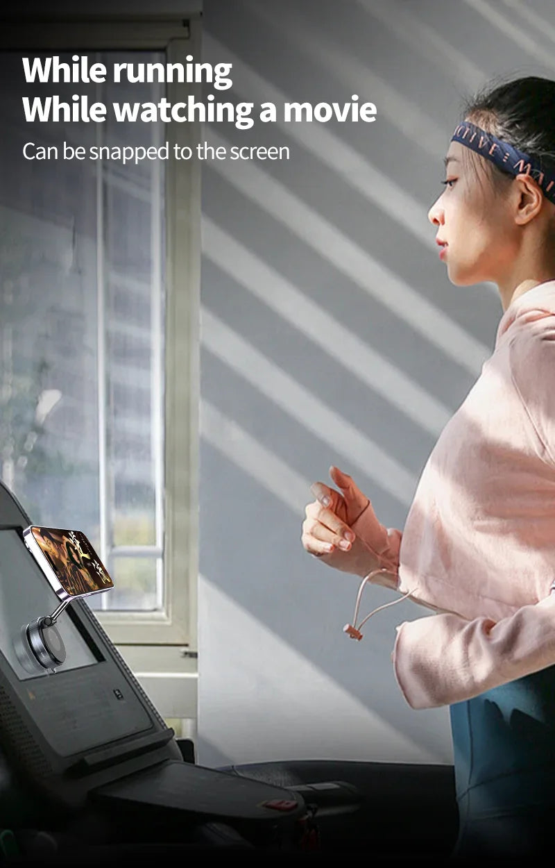 Rotating Folding Magnetic Phone Holder Vacuum Suction Mag Stand for Car Navigation Gym Kitchen - Universal GPS Streaming Bracket