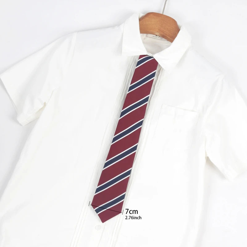 Fashion Necktie for Men Women Tie 7cm Casual Striped Preppy Style Slim Girls JK Neck Tie Wedding Gravatas Accessories Corbatas