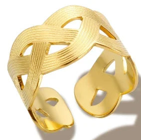 High End Waterproof Hollow Stainless Steel Finger Ring Trendy for Women Personalize Jewelry Wholesale
