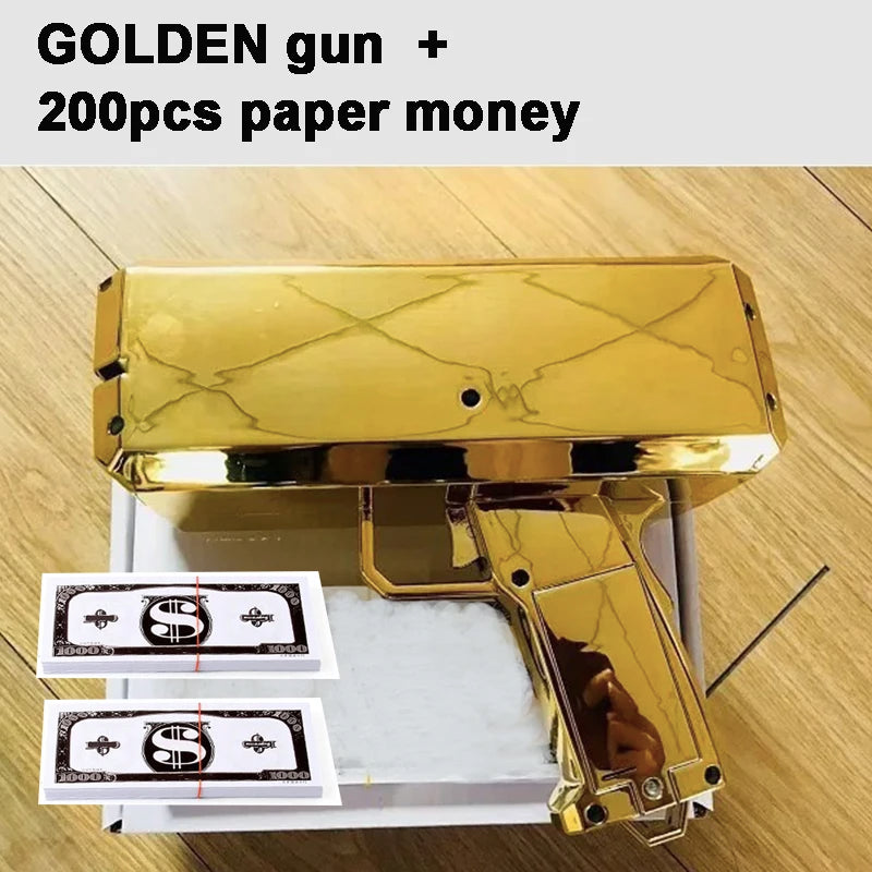 Shoot Money Gun Toy Party Banknote Shoot Pistol Paper Money Shooter Throwing Machine Funny Game Fashion Gift Party Supply Toys