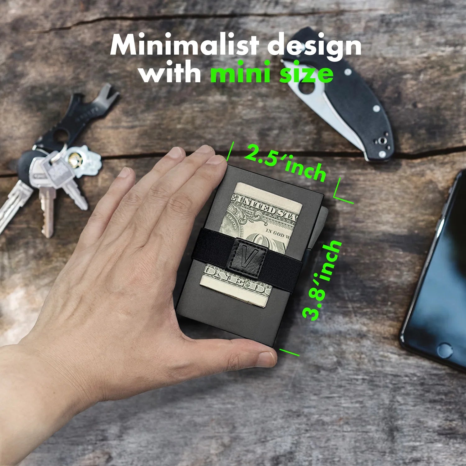 Smart Metal AirTag Wallet for Men: Slim Holder, RFID Blocking, Minimalist Pop-Up Card Design - Secure Tracking Accessory