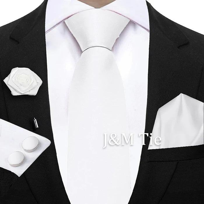 Women & Men Ties Solid NeckTie Pocket Square Brooch Set Men's Wedding Pink Blue Purple Tie Suit Accessories Fit Group Holiday Party