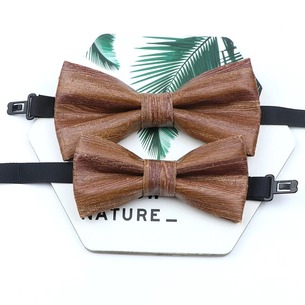 Novel Wooden Bow Tie For Man Women Cork Bowknot Retro Wood Handmade Bowties Daily Party Wedding Accessories Butterfly Wholesale