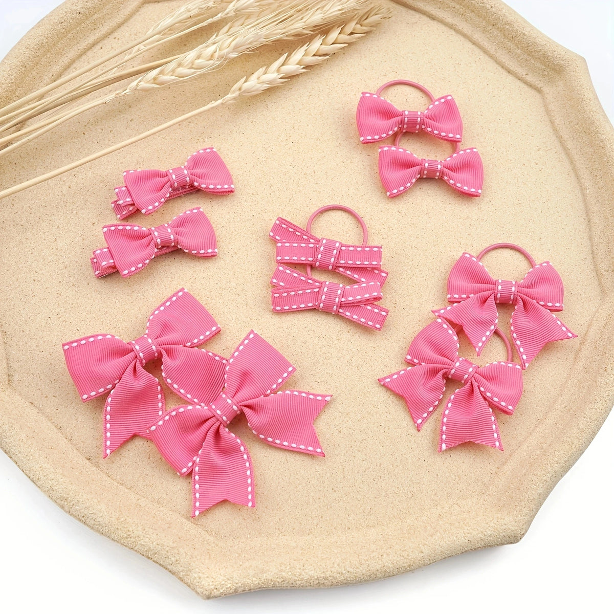 10Pcs Girls Hair Accessories Set, Cute Hair Bows Barrettes Hair Clips Hair Ties, Fashion Kids Daily School Headwear Decorations