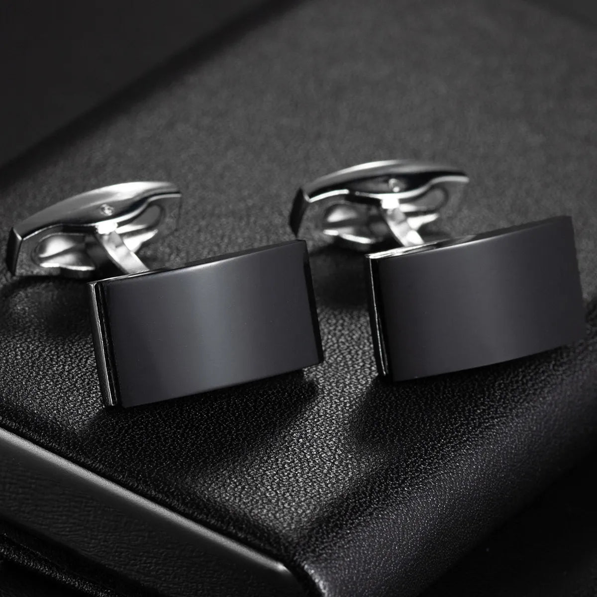 Round Cufflinks Mens For Business Shirt Wedding Party Men Cufflink Solid Cloth Rectangle Stripe Cuff links Accessories Wholesale