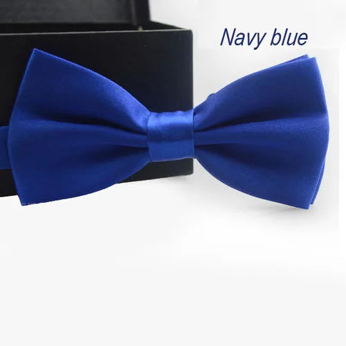 Classic Solid Color Bow Ties for Men & Children, Fashion Bowtie in Green Red Black White, Wedding Party Neck Tie Accessories