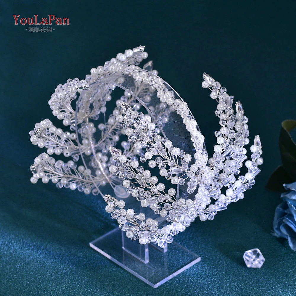 YouLaPan HP496 Rhinestone Bridal Headband Luxury Bridal Hair Accessories Woman Headpiece Wedding Hair Accessories Bride Tiara