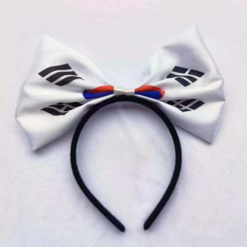 1pcs Flag Pattern Bow Headband Netherlands, Australia, South Korea, France, United States, United Kingdom, Canada, Italy