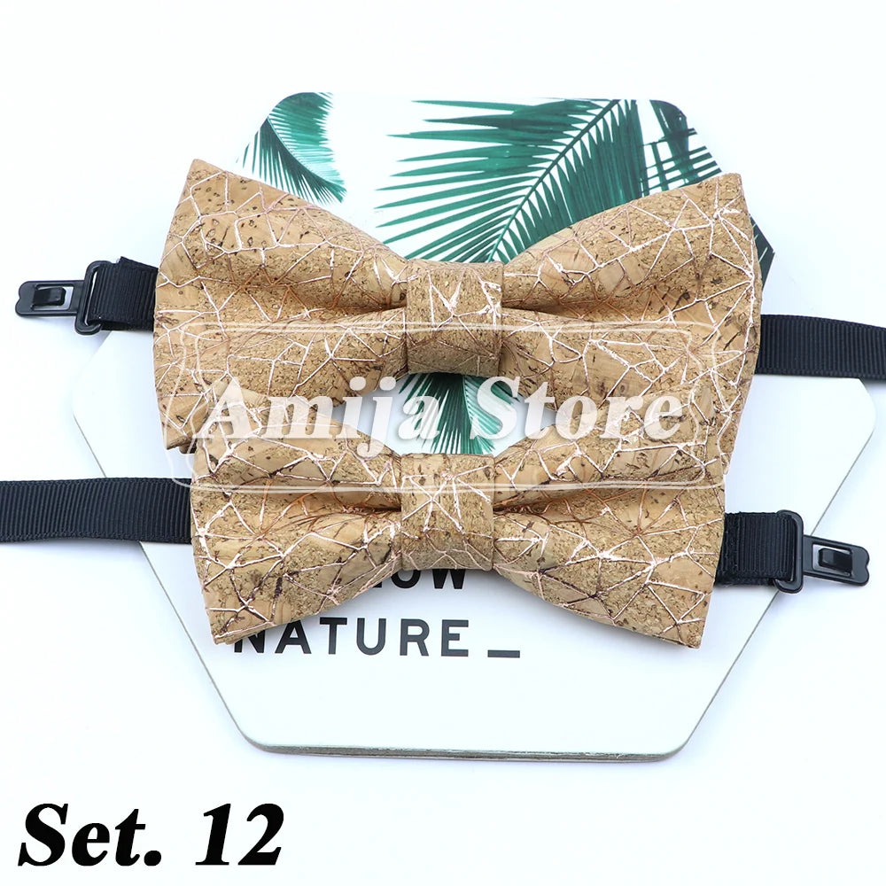 Novel Wooden Bow Tie For Man Women Cork Bowknot Retro Wood Handmade Bowties Daily Party Wedding Accessories Butterfly Wholesale