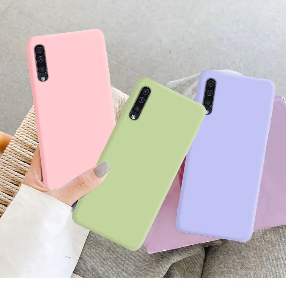 For Samsung A50 A50S A30S A70 Phone Case Liquid Silicone TPU Back Cover For Samsung Galaxy A 50 A50s Phone Fundas