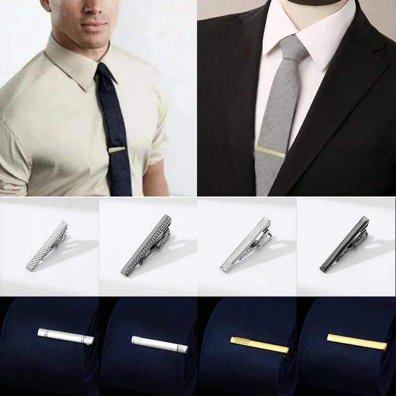 Tie Pin For Men Classic Tie Clips Copper Tie Bar Tie Collar Pin Business Corbata Necktie Clip Jewelry Gift Wedding Accessories