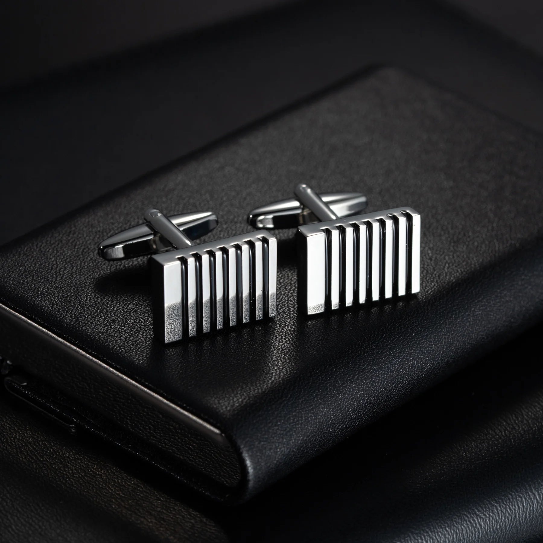 Round Cufflinks Mens For Business Shirt Wedding Party Men Cufflink Solid Cloth Rectangle Stripe Cuff links Accessories Wholesale