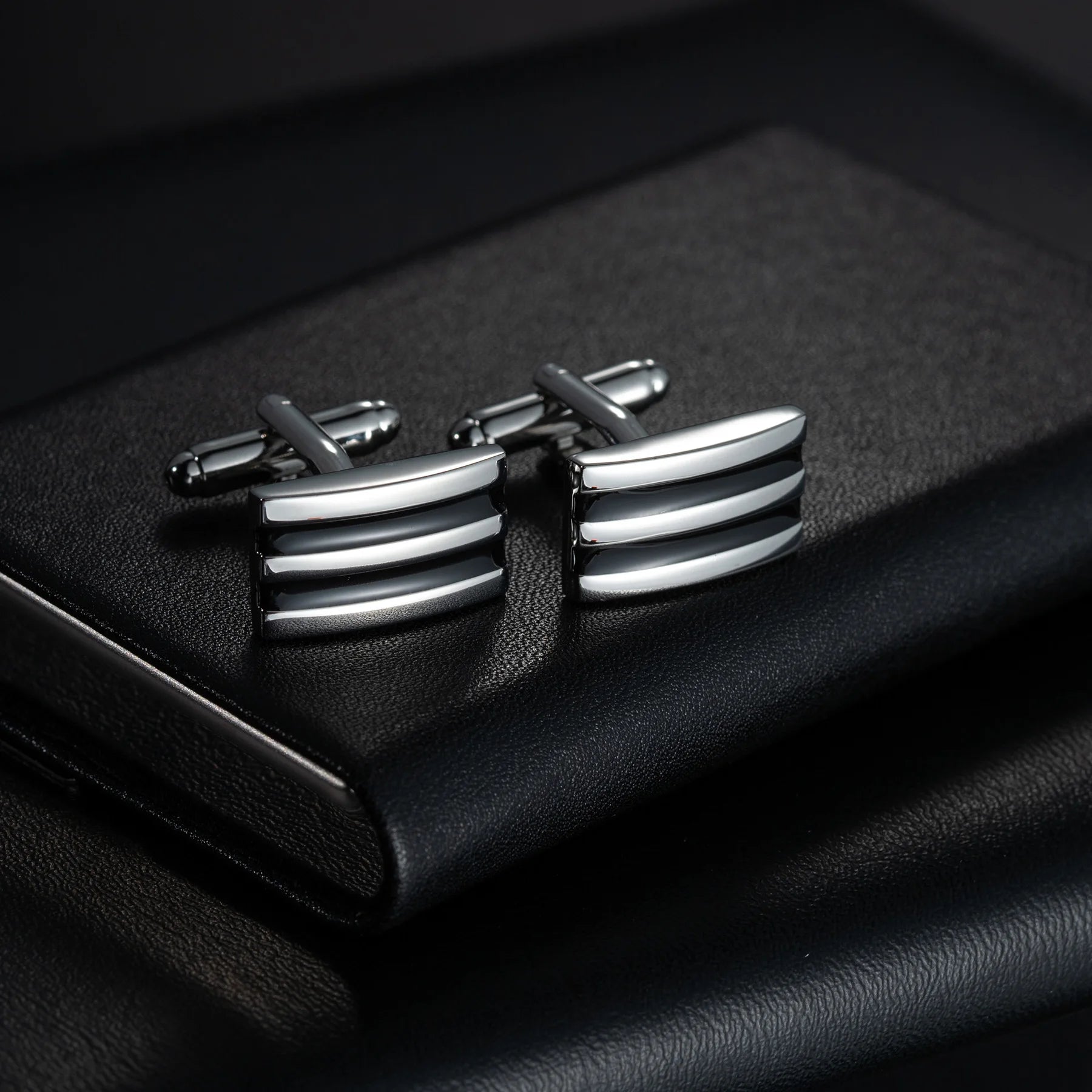 Round Cufflinks Mens For Business Shirt Wedding Party Men Cufflink Solid Cloth Rectangle Stripe Cuff links Accessories Wholesale