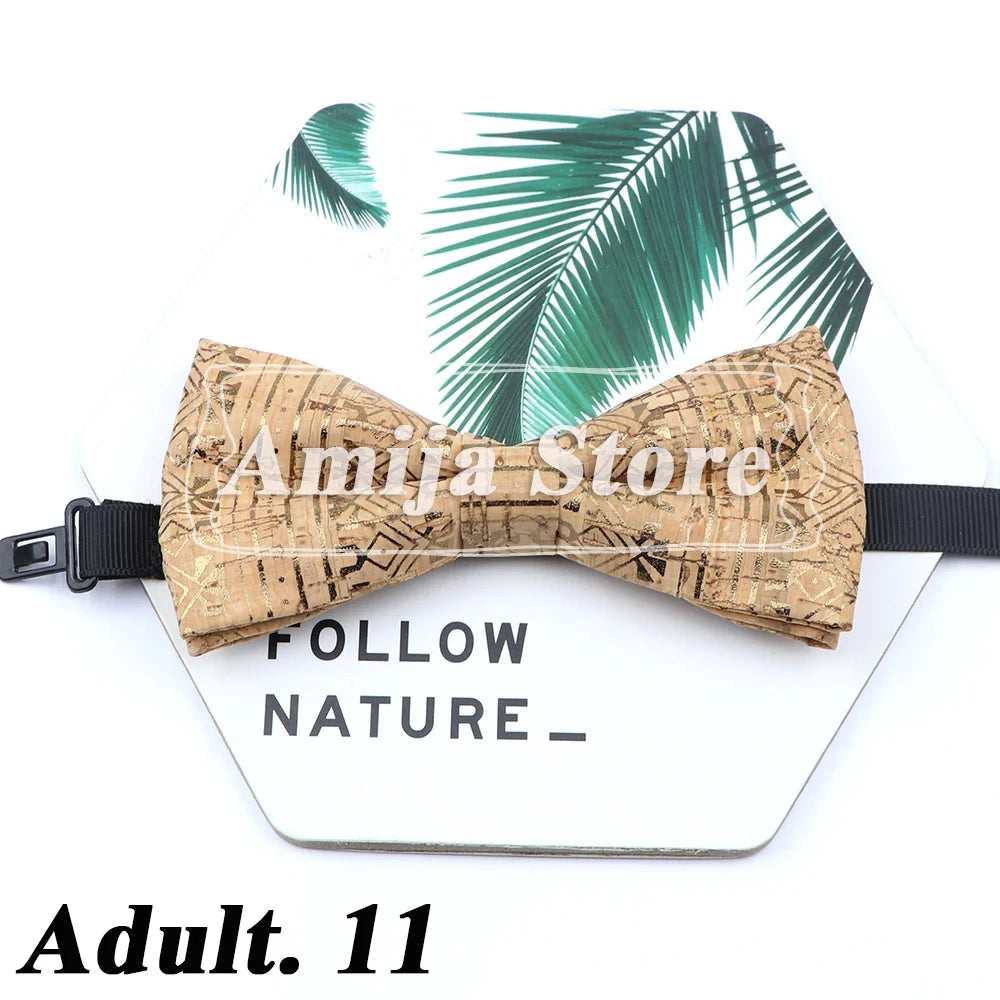 Novel Wooden Bow Tie For Man Women Cork Bowknot Retro Wood Handmade Bowties Daily Party Wedding Accessories Butterfly Wholesale