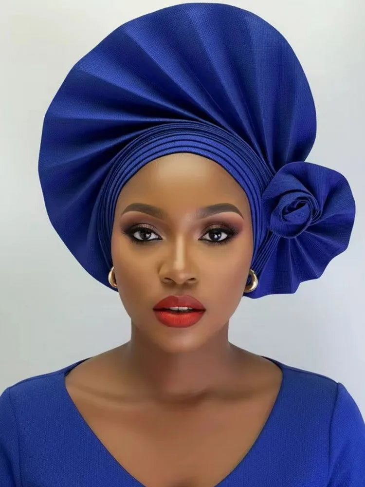 2026 New African Headtie Turban Nigeria Auto Gele Head Wraps Auto Gele Women's Turban Cap Wedding Geles Muslim Head Wraps Bonnet