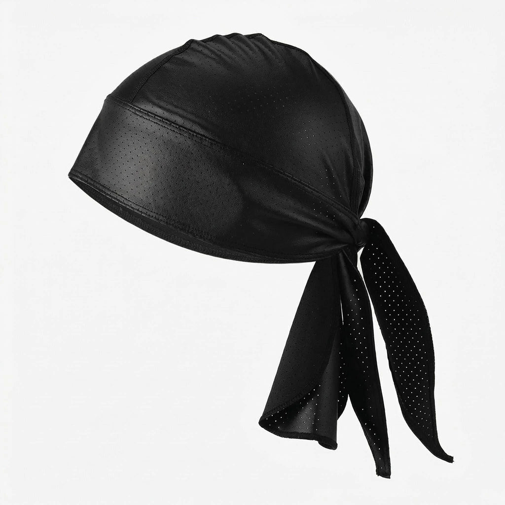 Men's Breathable Perforated Durag Headwrap, Quick Dry Pirate Bandana Hat, Lightweight Motorcycle Biker Head Scarf, Elastic Skull