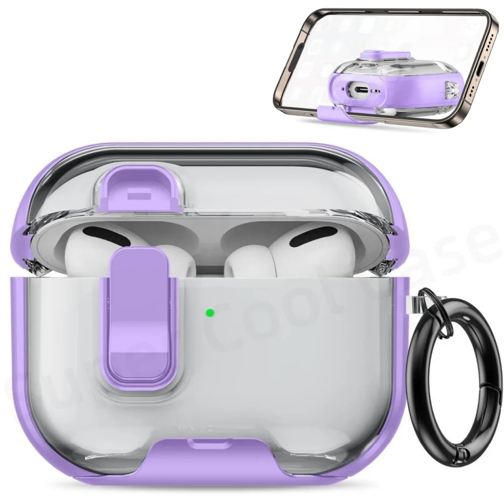 2025 for AirPods Pro 3 Case with Phone Stand&Cleaner Kit Protective Cover for AirPods Pro 3 with Keychain for Airpods Pro 3 Case
