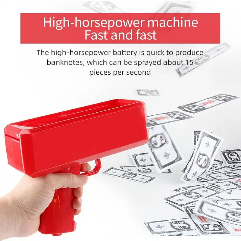 Super Money Gun Shooter Toys Game Spray Banknote Party Wedding Birthday Funny Supply Gift Electric Silent Toy 100 Cash Paper