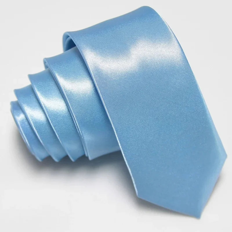 Solid Color Fashion Necktie 5CM Skinny Slim Narrow Ties for Man Black Red Blue Patterns Necktie For  Woman JK Necktie