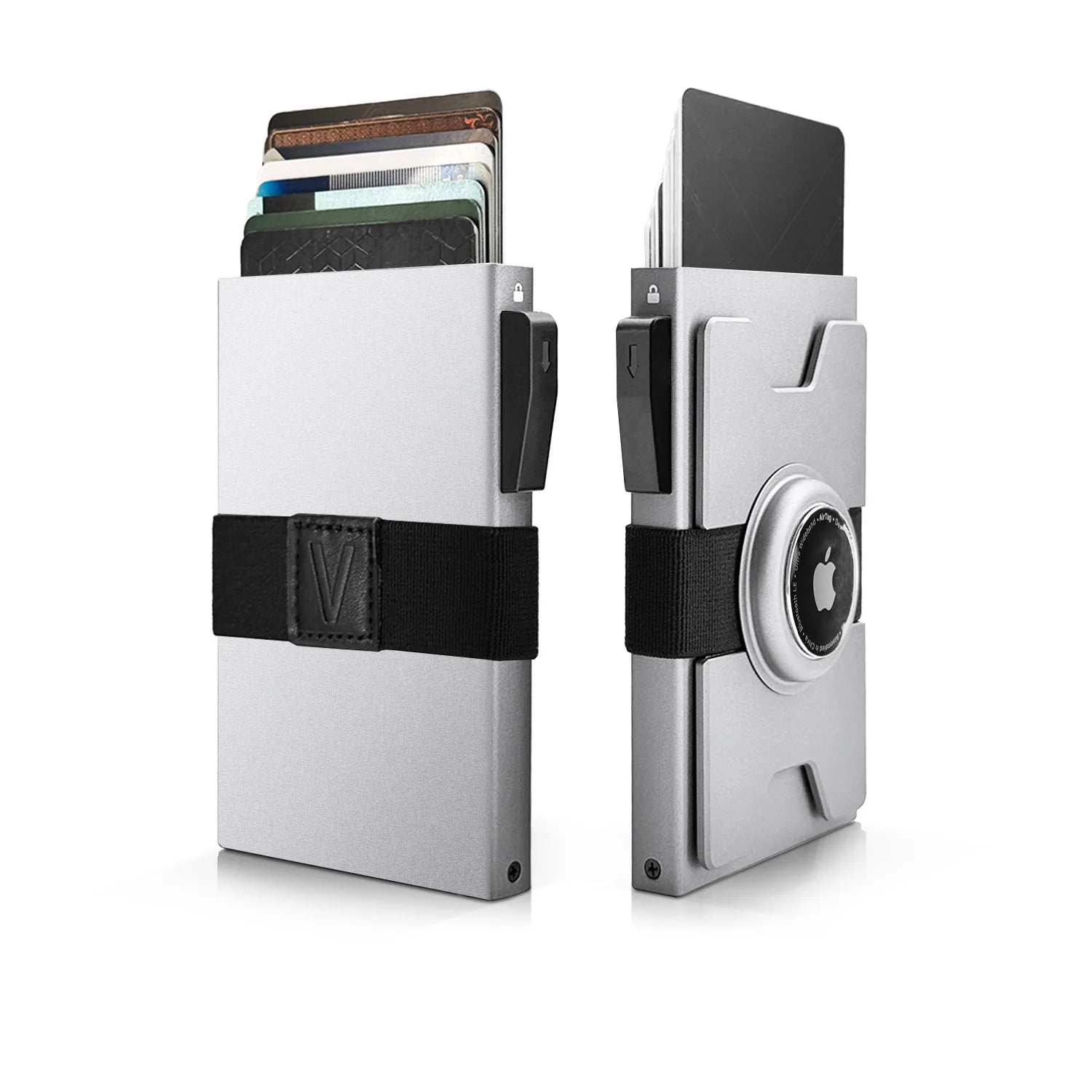 Smart Metal AirTag Wallet for Men: Slim Holder, RFID Blocking, Minimalist Pop-Up Card Design - Secure Tracking Accessory