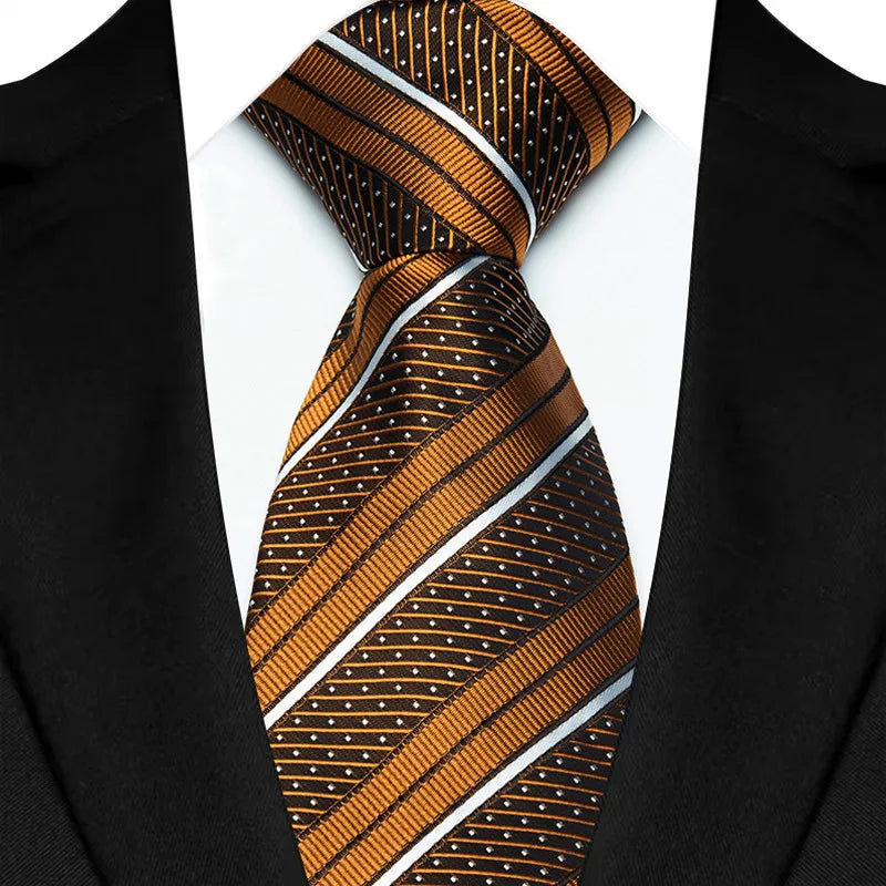 8CM Men's Ties Necktie For Man Wedding Business Party Stripes Striped Jacquard Woven Neck Tie Daily Wear Accessories Gift
