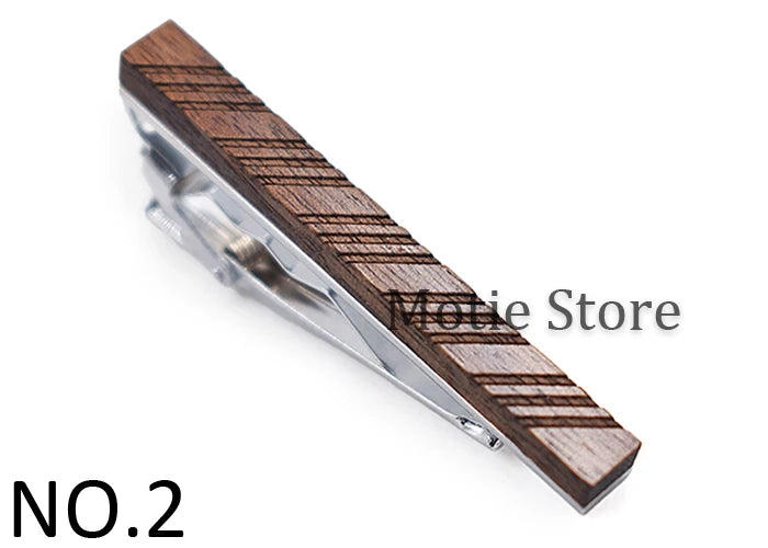 New High Quality Retro Wood Tie Clips For Man Tie Bar Wooden Tie Clip Gentlemen Wedding Business Suit Shirt Necktie Bar Clip