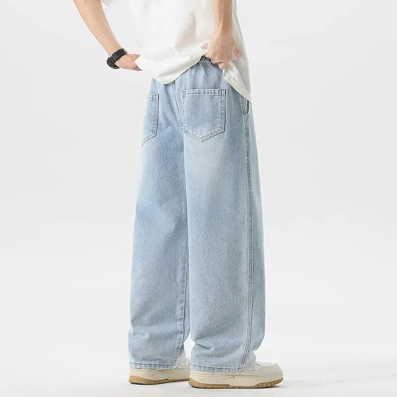 Straight Jeans 2026 New Men's Clothes Wide-leg Baggy Casual Trousers Fashion Hip-hop Loose Jeans Streetwear Male
