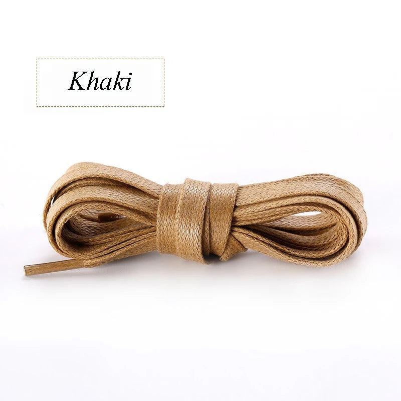 Fashion Flat Waxed Cotton Shoe Laces Unisex Boots Casual Sneakers Shoelace Leather Laces Shoes Boots Waterproof for Shoelaces