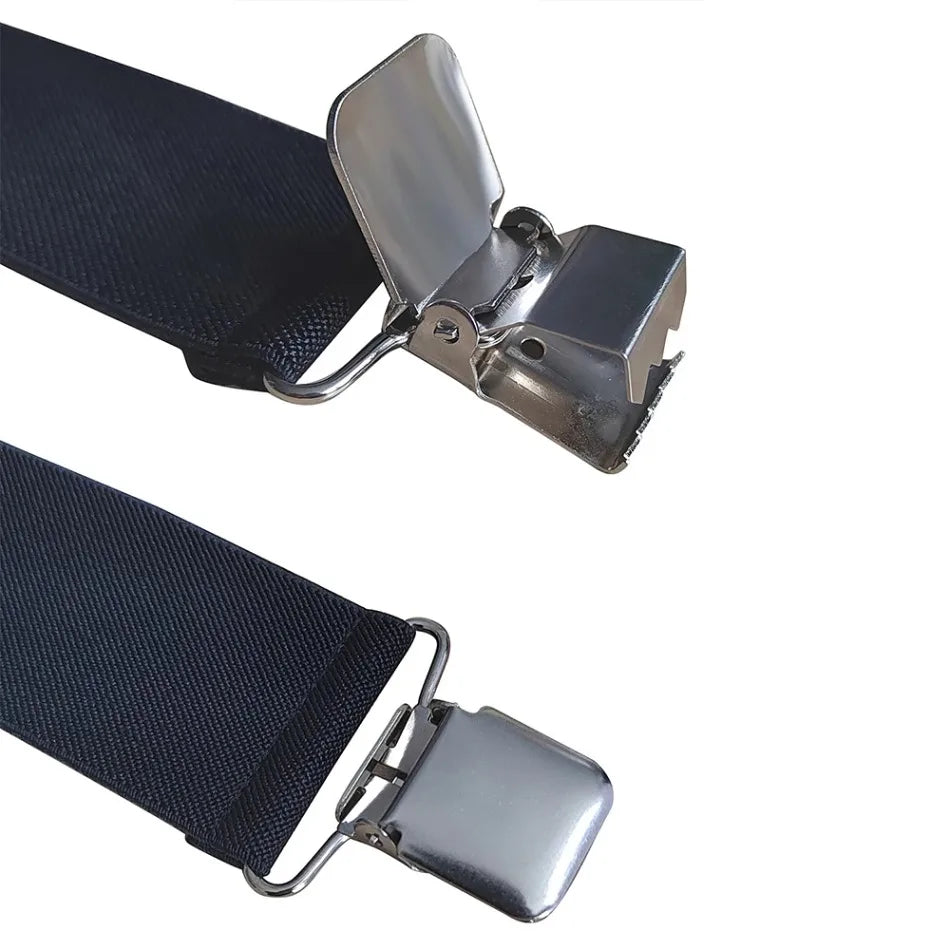 Suspenders for Men Work Heavy Duty Big and Tall 3.5cm Wide X Back with 4 Strong Clips Adjustable Elastic Trouser Braces Straps