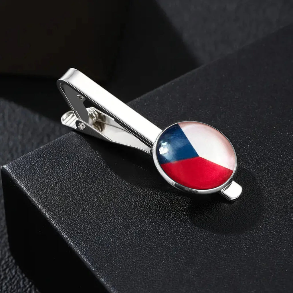 Country Flag Tie Clip For Men Germany Wales USA Macedonia Canada Man Shirt Business Party Gift Jewelry Cuff Luxury Fashion
